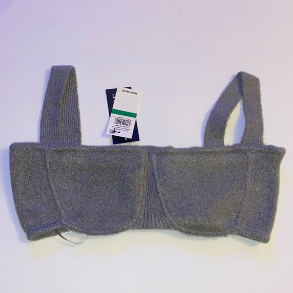 Danielle Bernstein Womens Cropped Sleeveless Bralette Gray - Picture 5 of 5